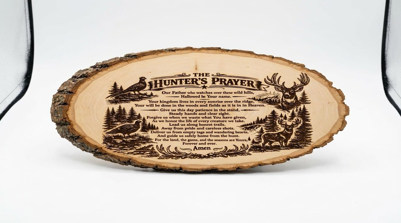 The Hunter's Prayer wood slice, image 1
