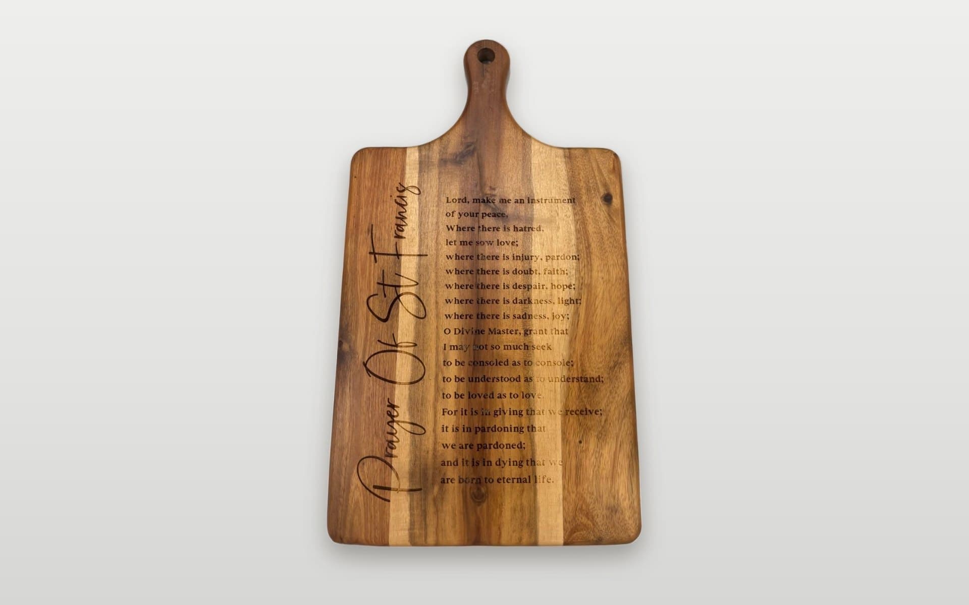 Prayer of St. Francis cutting board, image 1
