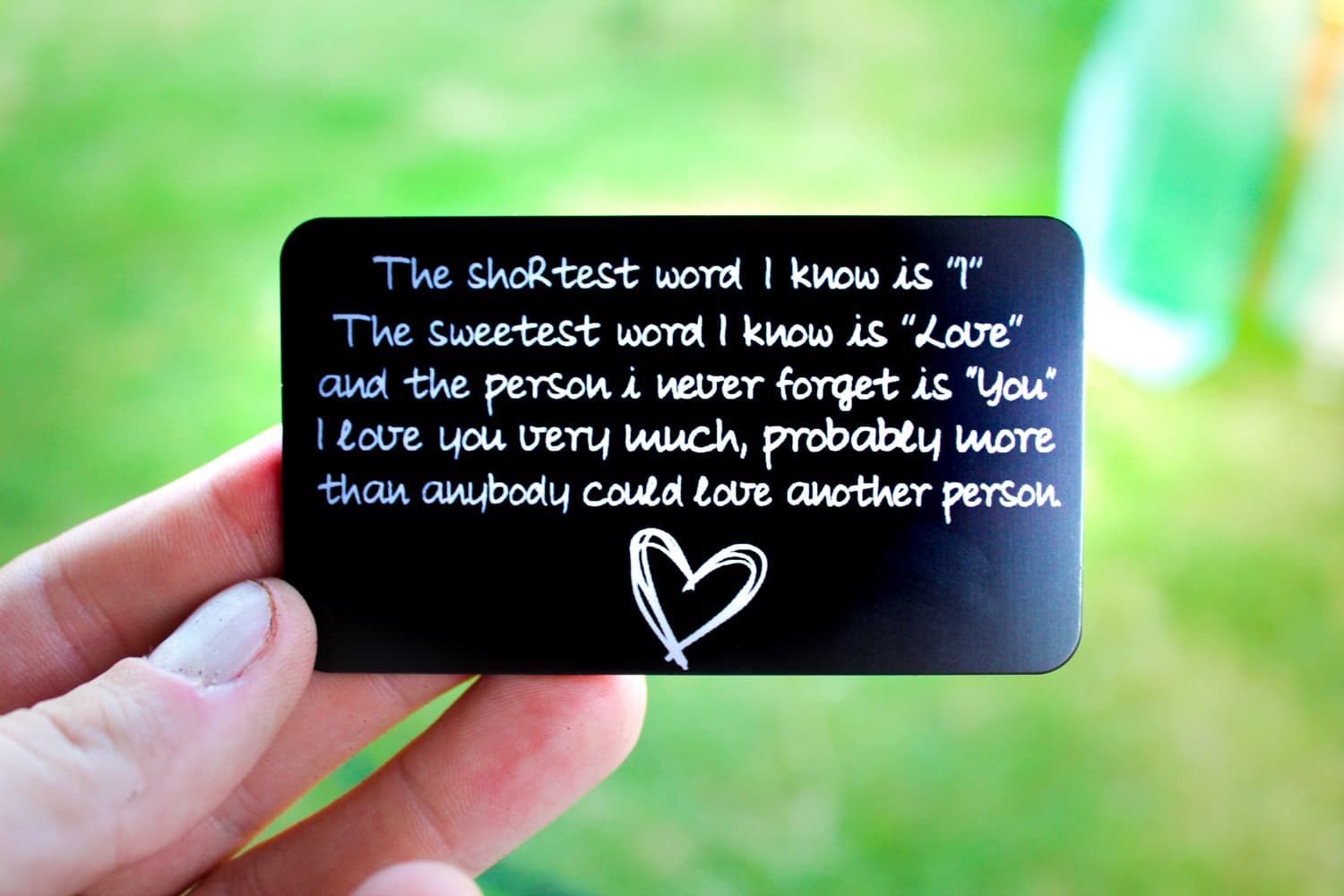 Handwritten message card