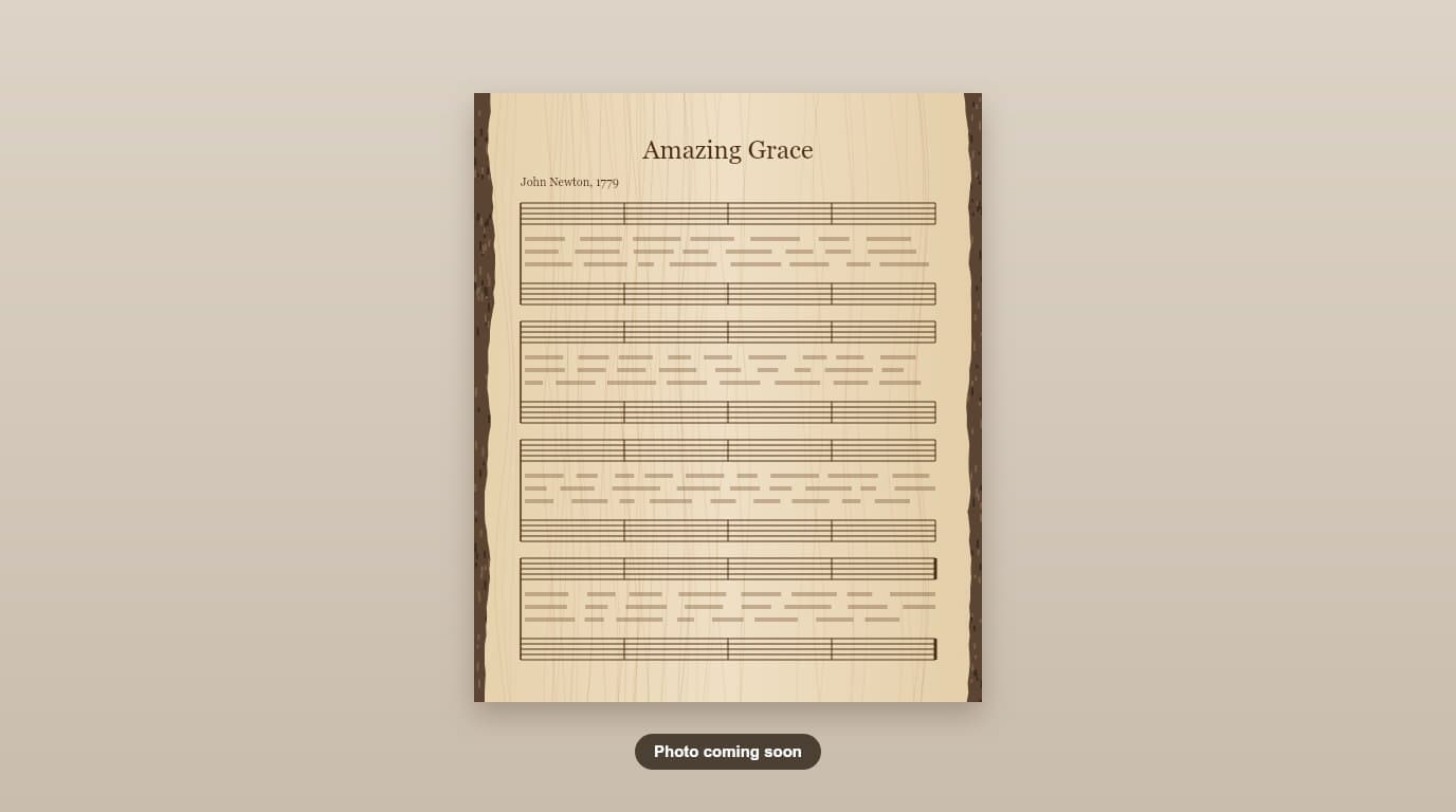 Amazing Grace hymn board