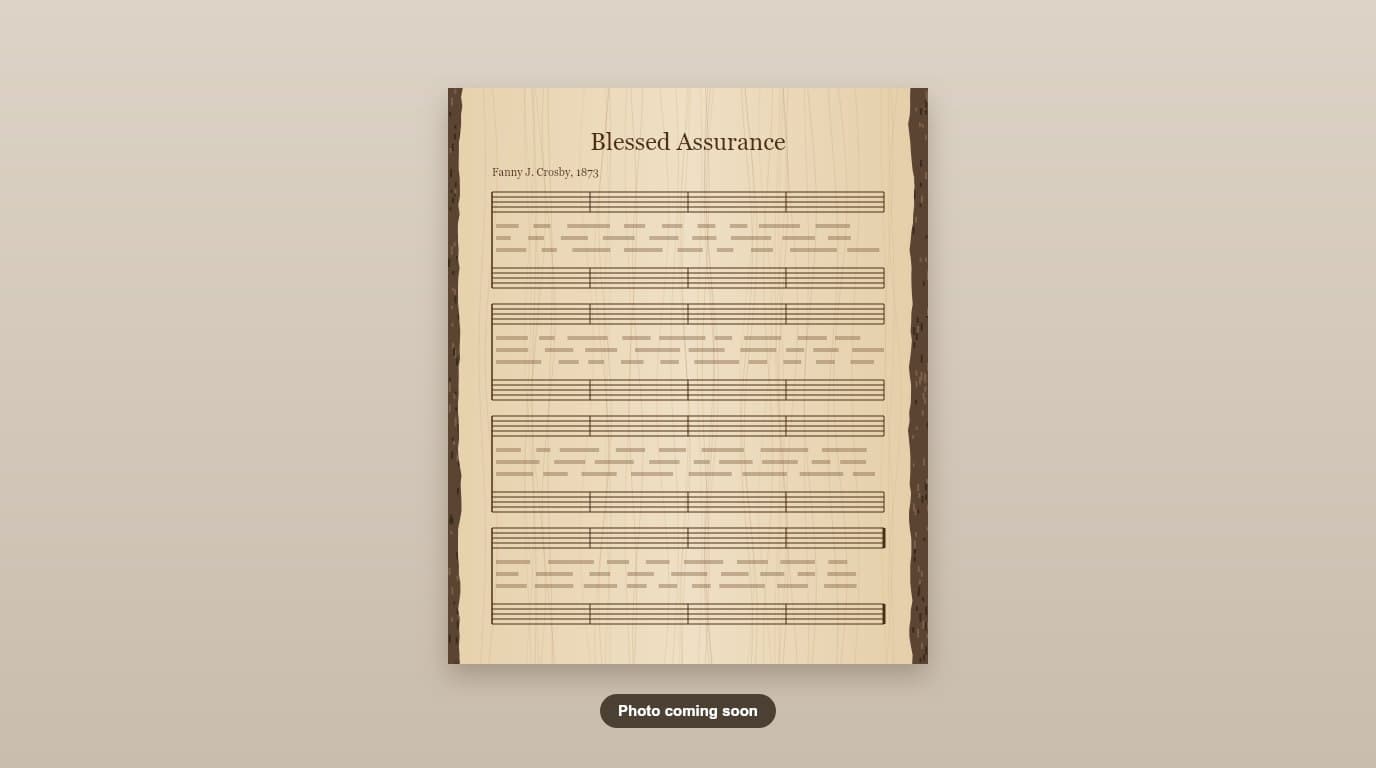 Blessed Assurance hymn board