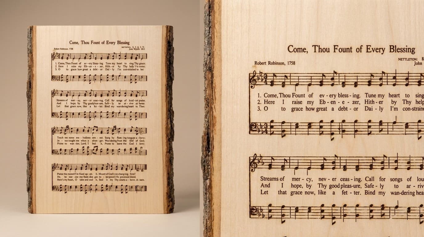 Come, Thou Fount of Every Blessing hymn board