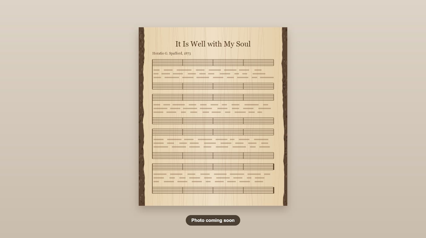 It Is Well with My Soul hymn board
