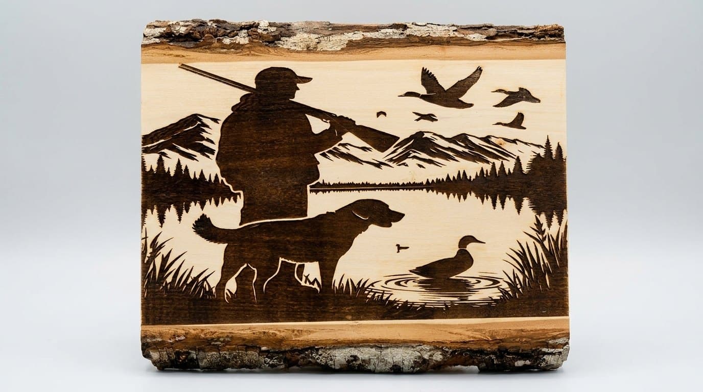 Duck hunter and retriever live-edge sign, image 1