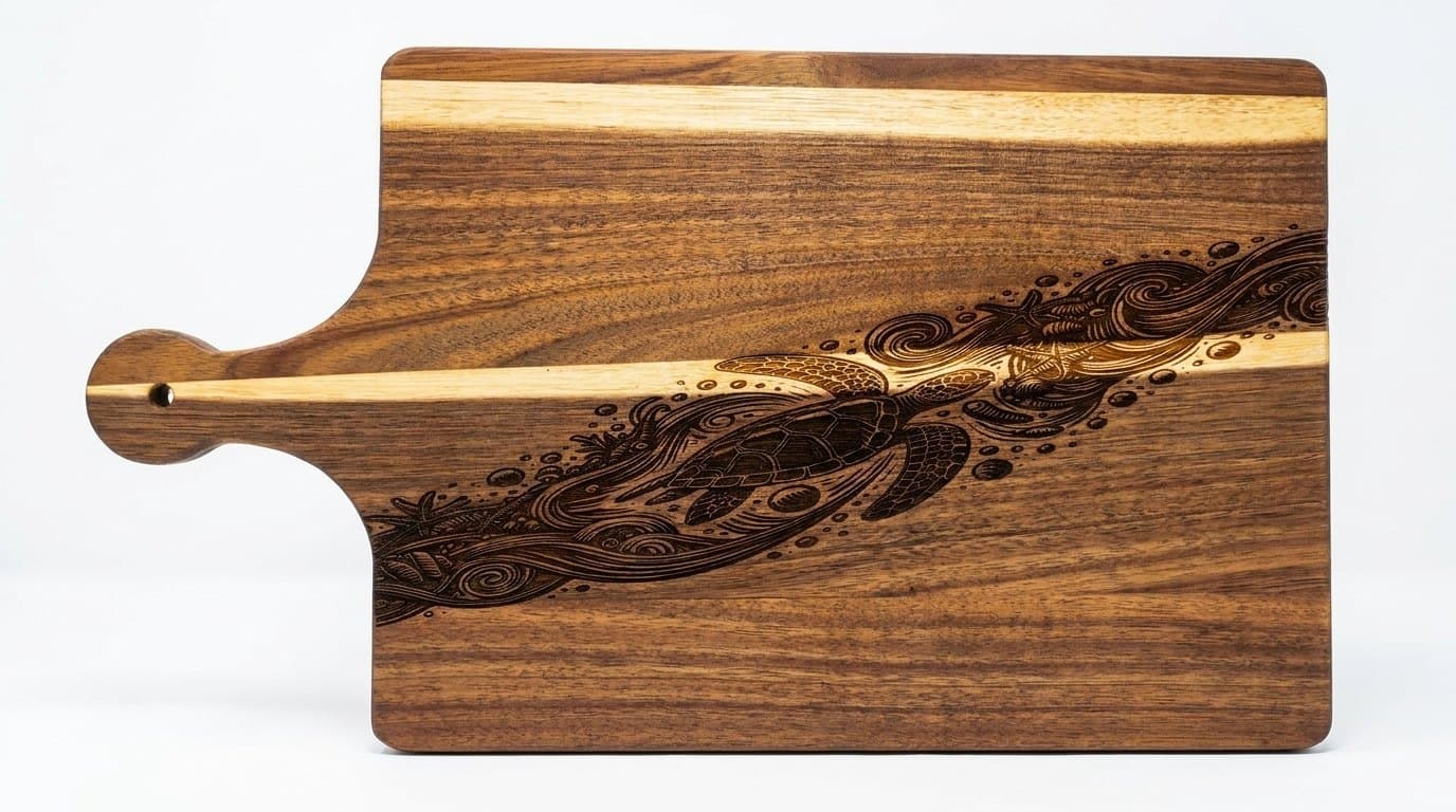 Sea turtle cutting board, image 1